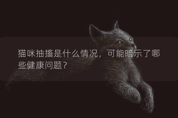 猫咪抽搐是什么情况，可能暗示了哪些健康问题？