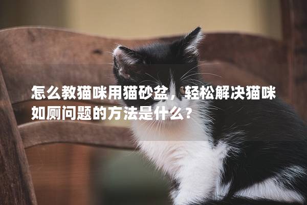 怎么教猫咪用猫砂盆，轻松解决猫咪如厕问题的方法是什么？