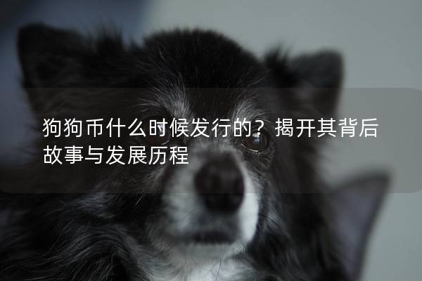 狗狗币什么时候发行的？揭开其背后故事与发展历程